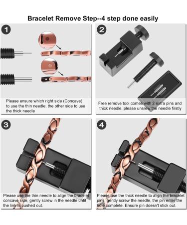 Men's Jeracol Titanium Steel Magnetic Bracelet | Adjustable Wristband with Ultra Strength Magnets | Free Links Removal Tool & Gift Box | Black - Buy Online on GoSupps.com