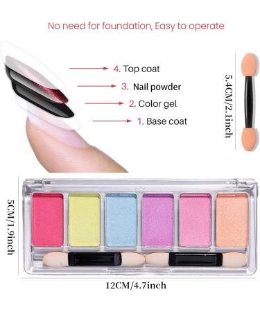 6 Colors Chrome Nail Powder Set for DIY Nail Art Decorations - Mermaid Neon Magic Mirror Effect, Holographic Glitter Pigment for Manicures - Buy Online on GoSupps.com