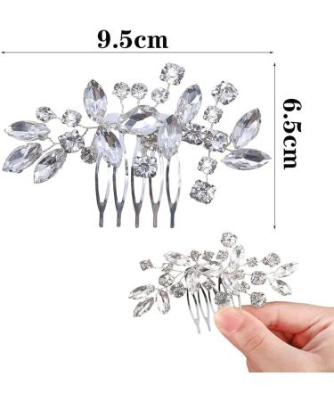 Bridal Flower Side Hair Clips Bride Crystal Hair Comb Crystal Rhinestone Wedding Hair Comb Bride Crystal Hair Comb Bridal Wedding Hair Clip Comb for Women and Girls - Buy Online on GoSupps.com