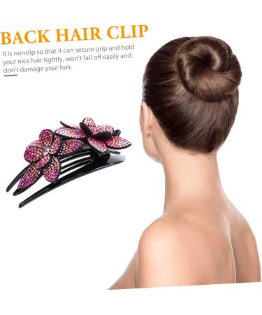 Housoutil Grip Hair Back Hair Holder Clip Korean Hair Clips Curl Clips Rhinestone Barrettes for Women Rhinestones Back Hair Clip Miss South Korea - Buy Online on GoSupps.com