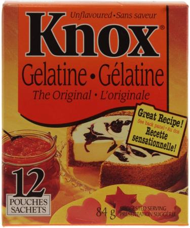Knox The Original Unflavoured Gelatin (12 Pouches) 84g/G latin sans saveur Knox (12 sachets) 84g - Buy Online on GoSupps.com
