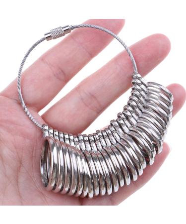 Stainless Iron Ring Sizer Gauge Set with Plastic Belt - Jewelry Finger Ring Sizing Tool - Buy Online on GoSupps.com