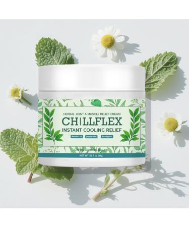 Vivipop CHlLLFLEX Instant Cooling ReIief Cream - Menthol Soothing Cream 3.5OZ Herbal Cooling Moisturizer with Menthol for Daily Joint & Muscle Skincare