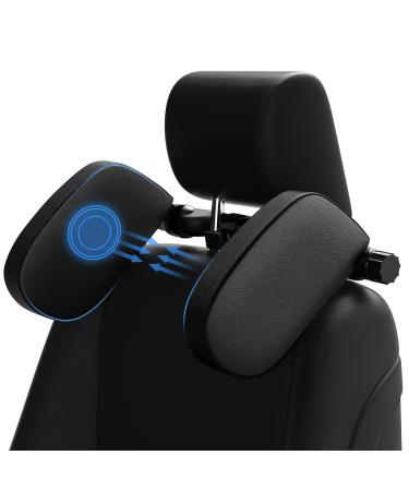 Bubulii headrest car children neck pillow car with a telescopic pole & 360 rotation fast assembled and made of leather car headrest neck support comfortable sleep for children and adults while traveling