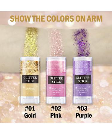  Prreal Body Glitter Mermaid Sequins Glitters for Body Face Sparkling Glitter Stick Chunky Holographic Gliter for Hair Lips Nails Makeup Festival Rave Accessories Stage Christmas Makeup 01 Gold - Buy Online on GoSupps.com
