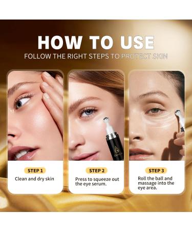 Cr me contour des yeux la caf ine et s rum pour les yeux contre le gonflement des yeux anti- ge claircissant et lignes d'expression Soin des yeux avec rouleau et boule de massage 360 (20 - Buy Online on GoSupps.com