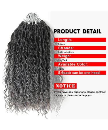 5 Packs Goddess Locs Crochet Hair 14 Inch River Locs Wavy Synthetic Braiding Hair Extension - OT-gray (Pack of 5) - Buy Online on GoSupps.com