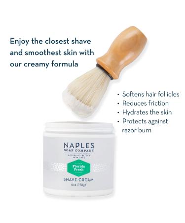 Naples Soap Company Hydrating Shave Cream - Vegan Non-Comedogenic Formula with Shea & Cocoa Butters | Smooth Close Shave | 6oz - Buy Online on GoSupps.com