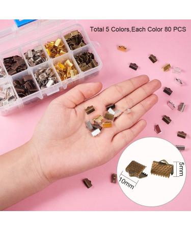 PandaHall 400PCS 5 Color Iron Ribbon Ends for Jewelry Making - 10x7mm - Buy Online on GoSupps.com