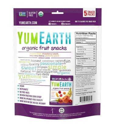YumEarth Organic Fruit Snacks - 5 Pack (0.7 oz Each) | Natural & Delicious - Buy Online on GoSupps.com