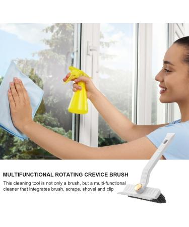 Crevice Brush - Crevice Cleaner Brush | 360-Degree Rotatable Kitchen Squeegee Brush | Kitchen Squeegee Brush With V-Shaped Bristles| Multifunctional Cleaning Brush For Tiles Mirrors Home And Apartme White - Buy Online on GoSupps.com