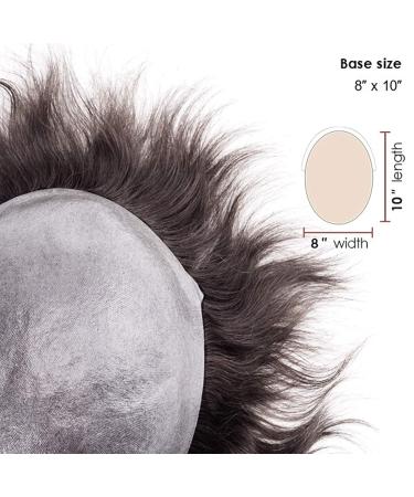 Lordhair Men's Wig - Natural Real Hair Toupet 0.08mm V-Looped Skin Base Thin Hair Replacement System (20x25cm) - Buy Online on GoSupps.com