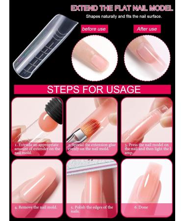 EBANKU 120pcs Clear Full Cover Dual Nail System - Flat Acrylic Nail Extension Tips & Nail Art Tools for Perfect Manicure - Buy Online on GoSupps.com
