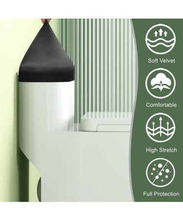 Stretch Velvet Toilet Tank Lid Cover - Super Soft Luxury Plush with Elastic Bottom, Machine Washable - Black - Buy Online on GoSupps.com