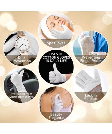 Sibba 2 Pairs Moisturizing Gloves White Cotton Gloves Overnight Bedtime Heal Eczema Sleeping Lotion Hand Spa Treatment Gloves Repair Rough Cracked Dry Chapped Hands Skin - Buy Online on GoSupps.com