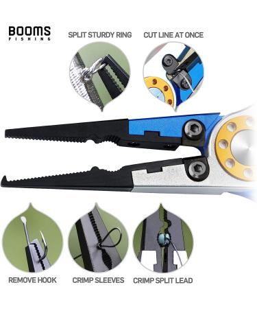 Booms Fishing X1 Aluminum Pliers Saltwater Surf Tackle Kit - Multitool Hook Remover for Braided Line Cutting - Blue with Sheath and Lanyard - Buy Online on GoSupps.com