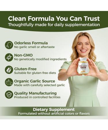 RTQSU Aged Garlic Extract - 7500mg Odorless | Garlic Supplements 360 Softgels | Odorless Aged Garlic Capseles for Supports Immune Health | Organic Non-GMO Gluten-Free (2) - Buy Online on GoSupps.com