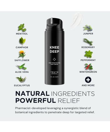TRUTH Botanicals Knee Deep Pain Cream 3.4oz - Natural Plant-Based Soothing Formula for Muscle Pain & Joint Relief - Buy Online on GoSupps.com