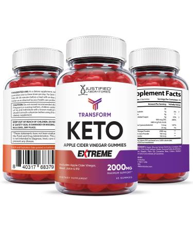 Transform Keto ACV Gummies 2000MG Vegan Non GMO with Pomegranate Juice Beet Root B12 - 60 Gummies - 60 Servings - Buy Online on GoSupps.com