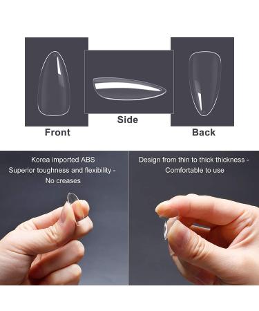 500 Clear Almond Shaped Acrylic Nail Tips - Full Cover Fake Nails in 10 Sizes - DIY Nail Art Kit for Women & Girls - Buy Online on GoSupps.com