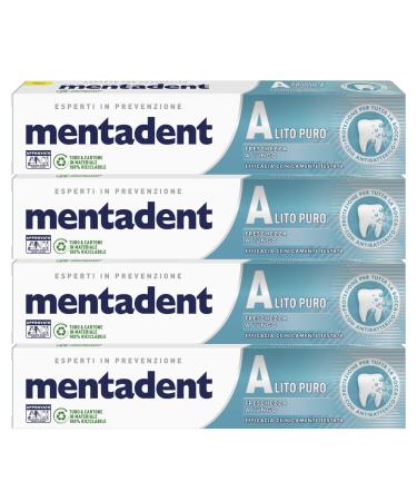 Mentadent Alito Lot de 4 flacons de dentifrice pur avec micro-capsules nettoyantes 4 flacons de 75 ml
