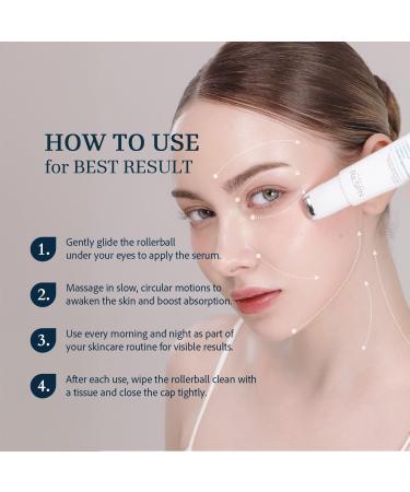 Re.SPN Peptide Firming Roller Eye Serum For Puffy Eyes Wrinkles & Dark Circles Cooling Gua Sha Metal Applicator with Niacinamide Vegan K-Beauty (0.67 fl oz) Clear(Peptide) - Buy Online on GoSupps.com