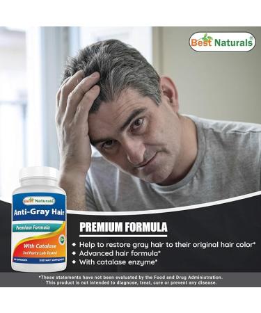 Best Naturals Anti Gray Hair Formula 60 Count - Reverse Gray Hair Naturally - Buy Online on GoSupps.com