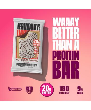 Legendary Foods Hot Fudge Tasty Pastry Protein Bar | Low Carb, Keto Friendly, Gluten Free | High Protein Snacks | No Sugar Added | On-The-Go Breakfast - 8 Pack - Buy Online on GoSupps.com