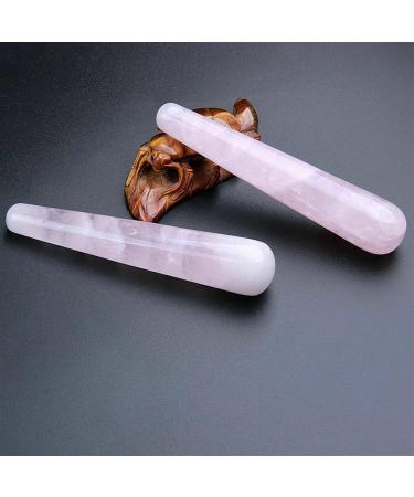 GAENZA Natural Rose Quartz Crystal Massage Wand | Pink Reiki Healing Stick | Anti-Aging Tool - 1pc Stone Mineral Specimen for Best Results - Buy Online on GoSupps.com