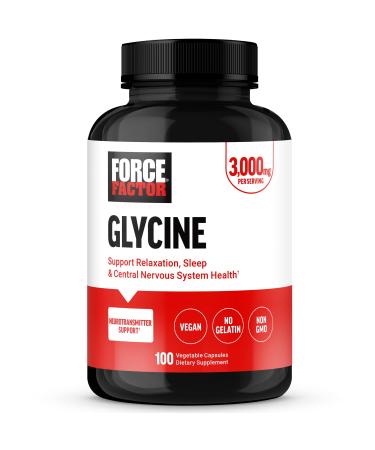 Force Factor Glycine to Promote Relaxation and Restful Sleep Support Cognitive Function Mood Balance and Nerve Health 100 Vegetable Capsules