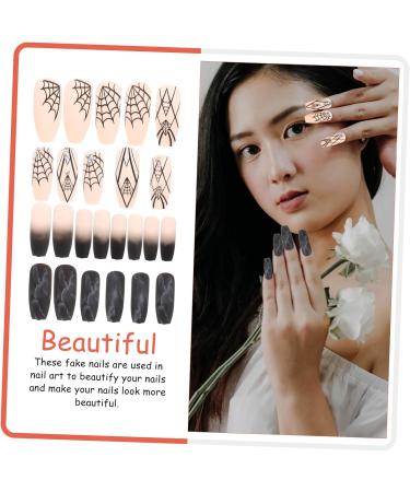 FRCOLOR 2 Sets Halloween Fake Nails Halloween Nails Spider Web False Nail Nails for Women Fake Nails Coffin Fake Nails Nail Decoration 4th of July Nails Press on DIY Nail Patches Abs - Buy Online on GoSupps.com