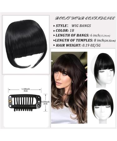 Bangs Bangs Hair Extension Clip in Bangs Synthetic Flat Bang with Temples 6 Inches Front Face Bangs for Women Girls Daily Bangs Hair Clip(M4) 6inches M4 - Buy Online on GoSupps.com