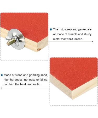 Patikil Bird Perch Stand Platform Set - Wooden Playground for Small Birds & Parrots | Paw Grinding & Cleaning Accessories in Red & Yellow - Buy Online on GoSupps.com