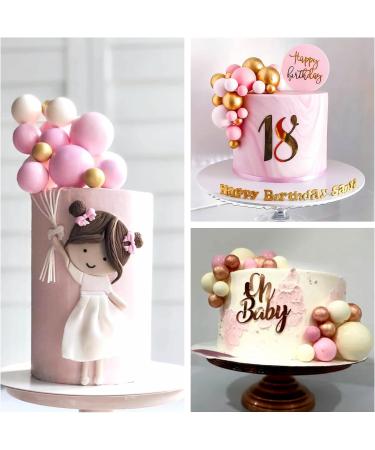 Astaron 32-Piece Tortendeko Balls Cake Toppers - Mini Balloons for Weddings Baby Showers & Birthdays (Rose Gold & Pink) - Buy Online on GoSupps.com