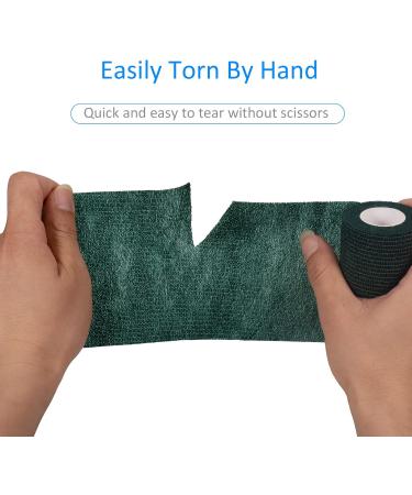 Self-Adhesive Legal Bandage - 10cm x 4.5m Rolls | Cohesive First Aid Wrap for Dogs Sport & Veterinary Use (Dark Green) - Buy Online on GoSupps.com