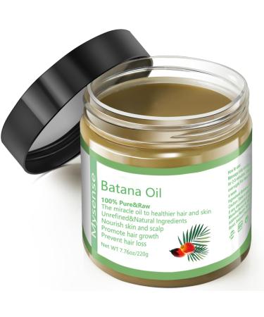 Mysense Raw Batana Oil for Hair Growth 100% Natural Pure and Unrefined Dr. Sebi Organic Hair Oil from Honduras Scalp and Hair Care for Women & Men Prevent Hair Loss Promote Hair Thickness 220 g