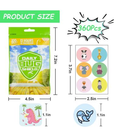 360 Pack Natural Plant-Based Mosquito Repellent Patches Stickers for Kids & Adults - Indoor/Outdoor Travel, Camping, Hiking - Buy Online on GoSupps.com