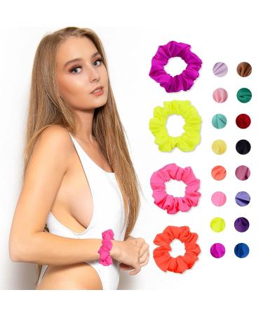 Simnice Waterproof Neon Swim Scrunchies - 16 Colors, Water-resistant Hair Ties for Women and Girls - Buy Online on GoSupps.com