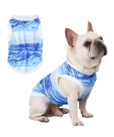 Yanmucy dog cooling vest instant cooling dog cooling coat soft breathable pet cooling vest dog cooling clothing shirt for summer outdoors (blue XL) XL blue