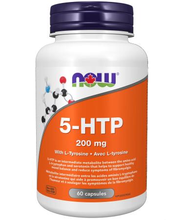 NOW Supplements 5-HTP (5-Hydroxytryptophan) 200mg Plus Tyrosine Capsules 60 Count