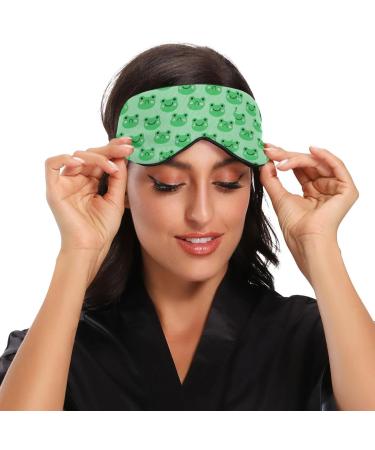Haskirky Light Blocking Eye Mask - Adjustable Breathable Sleep Mask for Men and Women - Ideal for Travel, Yoga, Meditation - Cartoon Frog Green - Buy Online on GoSupps.com