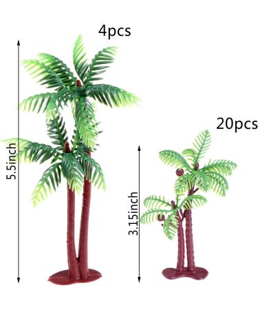 24 Pieces Palm Tree Green Coconut Tree Cupcake Topper Coconuts Cake Decorations Tree Coconuts Cupcake Topper Building Model Landscape(3.15 inch-20 Pieces 5.5 inch-4 Pieces) - Buy Online on GoSupps.com