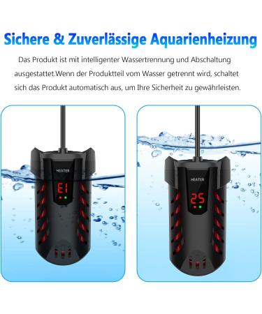 Yaobluesea 25W Aquarium Heater with LED Temperature Display - Ideal Thermostat for Small Aquariums Turtles & Betta Fish - Buy Online on GoSupps.com