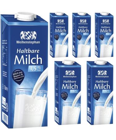 Weihenstephan Long-life Milk 1.5% Fat Milk 1000 mililiter X 6 PIECES + pufai