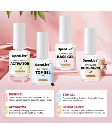 Dipping Powder Liquid Set (Base Coat Activator Matte Sealer) & Nail Replacement Brushes - Perfect for Beginners | International Shipping Available - Buy Online on GoSupps.com