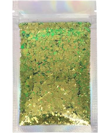 Color Shift Chunky Glitter for Festival Rave Makeup - Green/Gold - Buy Online on GoSupps.com