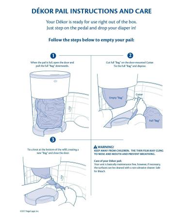 Dekor Plus Diaper Pail Biodegradable Refills - Economical, Quick & Simple Replacement | 2 Count | Exclusive End-of-Liner Marking - Buy Online on GoSupps.com