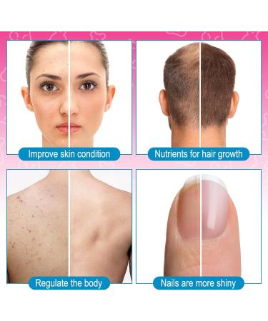 Biotin Hair Growth Gummies 10,000mcg - Chewable Supplement for Healthy Skin, Hair & Nails - Vitamins for Growth and Hair Loss with Coconut Oil - 60 Count - Buy Online on GoSupps.com