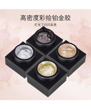 Reflective Gel Nail Polish UV Gel Shiny Platinum Nail Art Lasting Shiny 5ml Platinum Glitter Nail Polish Varnish Manicure Gel - (Color: Black) - Buy Online on GoSupps.com