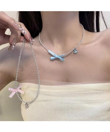 OralGos Stylish Pearl Necklace | Delicate Bear Pendant | Elegant Jewelry for Women & Girls - Perfect Gift in Rose - Buy Online on GoSupps.com